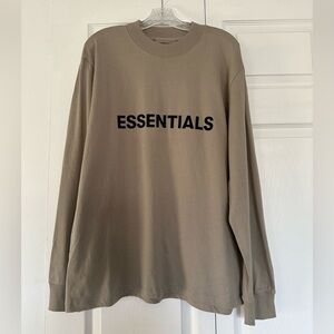 Fear of God Essentials Long Sleeve Shirt in Khaki - Size S - NWOT